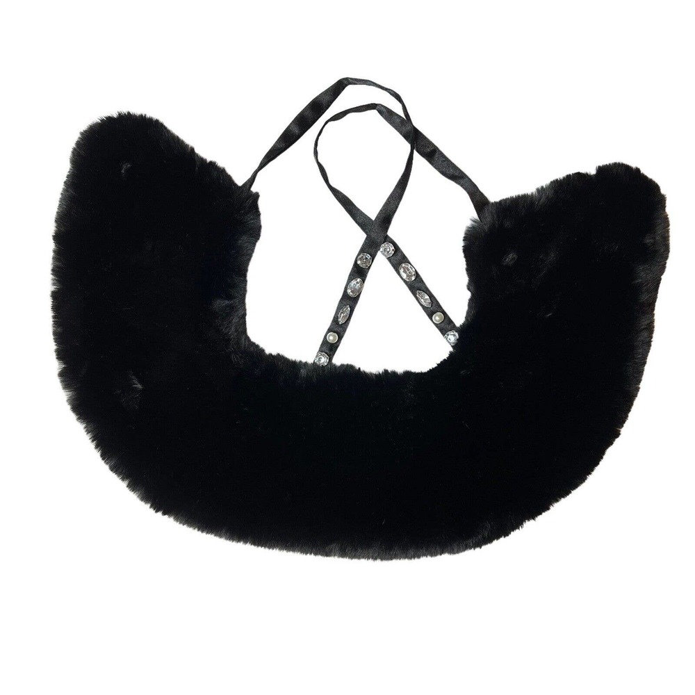 Steve‎ Madden Black Faux Fur Collar New